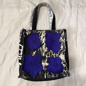 Andy Warhol Flowers Tote Bag Purple Floral Art Bag Sergio Gutierrez Pop Art Canv